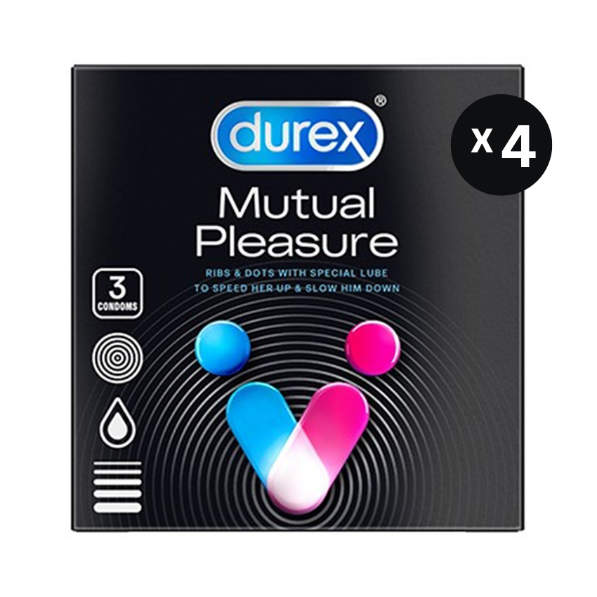Durex Kondom Mutual Pleasure - 3 Pcs (4 Box) - Kondom Bergerigi Tahan Lama