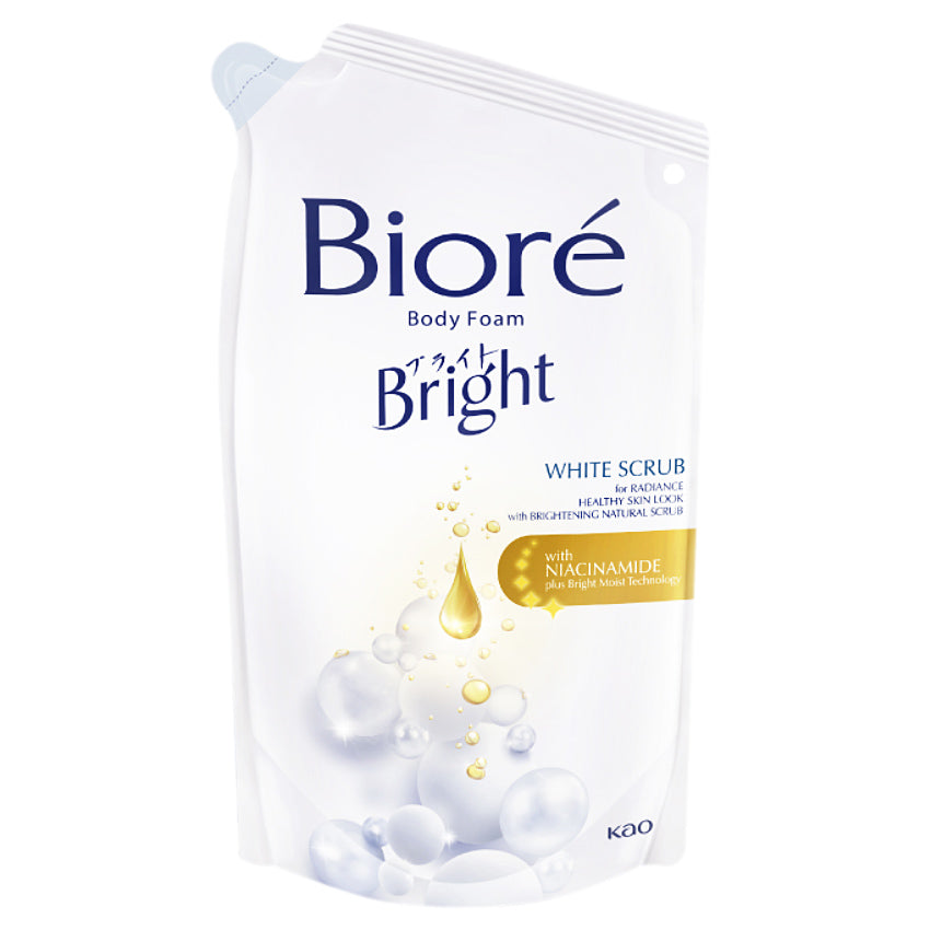 Gambar Biore Bath Body Foam White Scrub Pouch - 400 mL Jenis Perawatan Tubuh