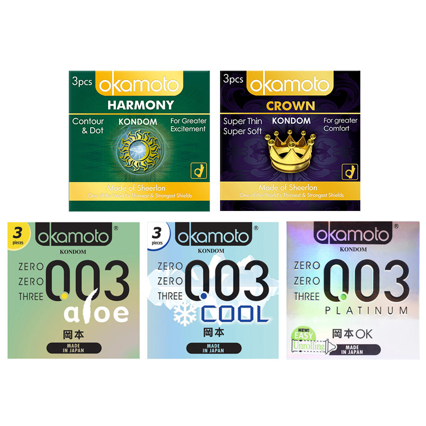 Okamoto Kondom Mix Bundle - 3 Pcs (5 Box)
