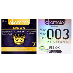 Gambar Okamoto Kondom Platinum - 3 Pcs  Okamoto Kondom Crown - 3 Pcs Kondom