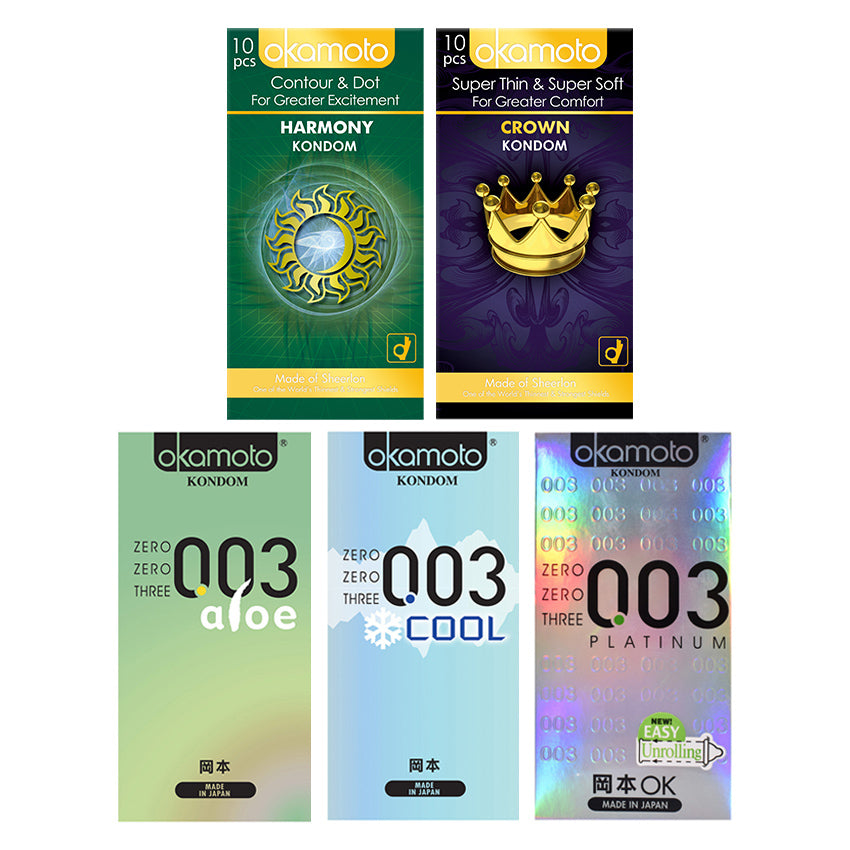 Okamoto Kondom Mix Bundle - 10 Pcs (5 Box)