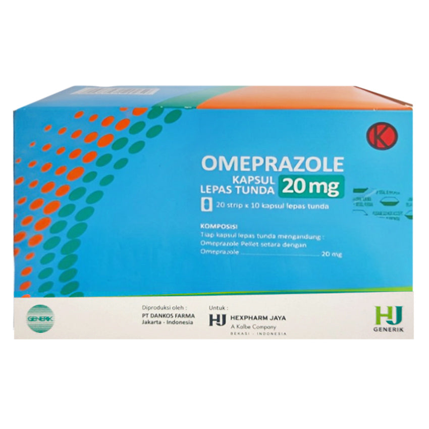 Omeprazole 20 mg Obat Lambung - 200 Kapsul [HJ]