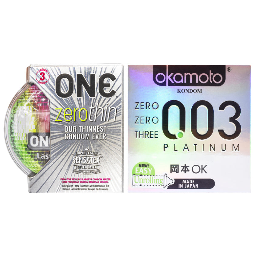 ONE® Zero Thin 3 Pcs + Okamoto Platinum 003 3 Pcs