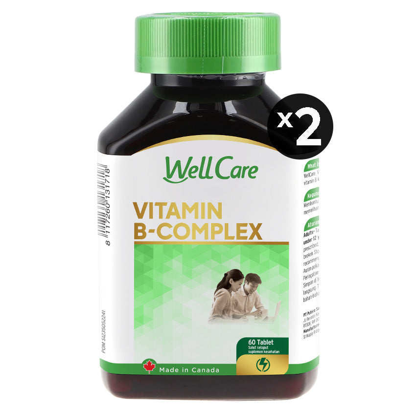 Paket Bundling - Wellcare Vitamin B-Complex Suplemen Kesehatan - 60 Tablets (2 Botol)