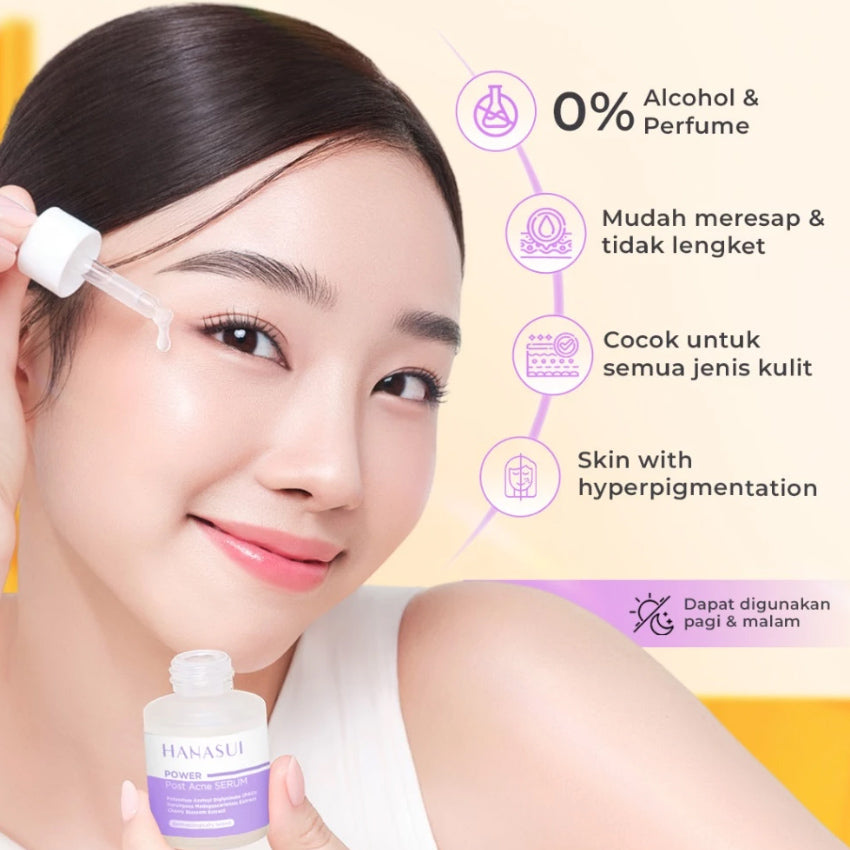 Hanasui Power Post Acne Serum untuk Memudarkan Bekas Jerawat - 20 mL