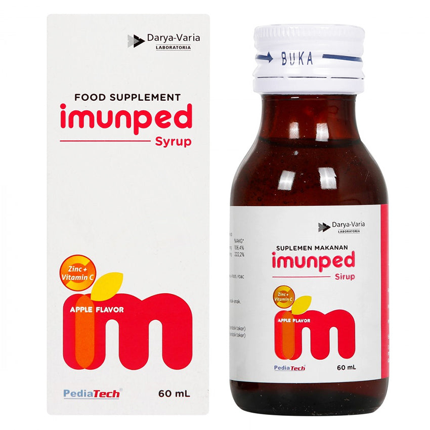 Gambar Imunped Suplemen Kesehatan Anak Rasa Apel - 60 mL Suplemen Kesehatan