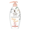 K Natural White Cotton Flower Body Wash Bottle - 500 mL