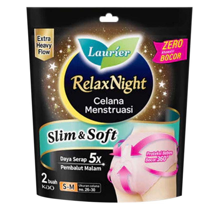 Laurier Relax Night Slim & Soft Celana Menstruasi - 2 Pads - Size S-M