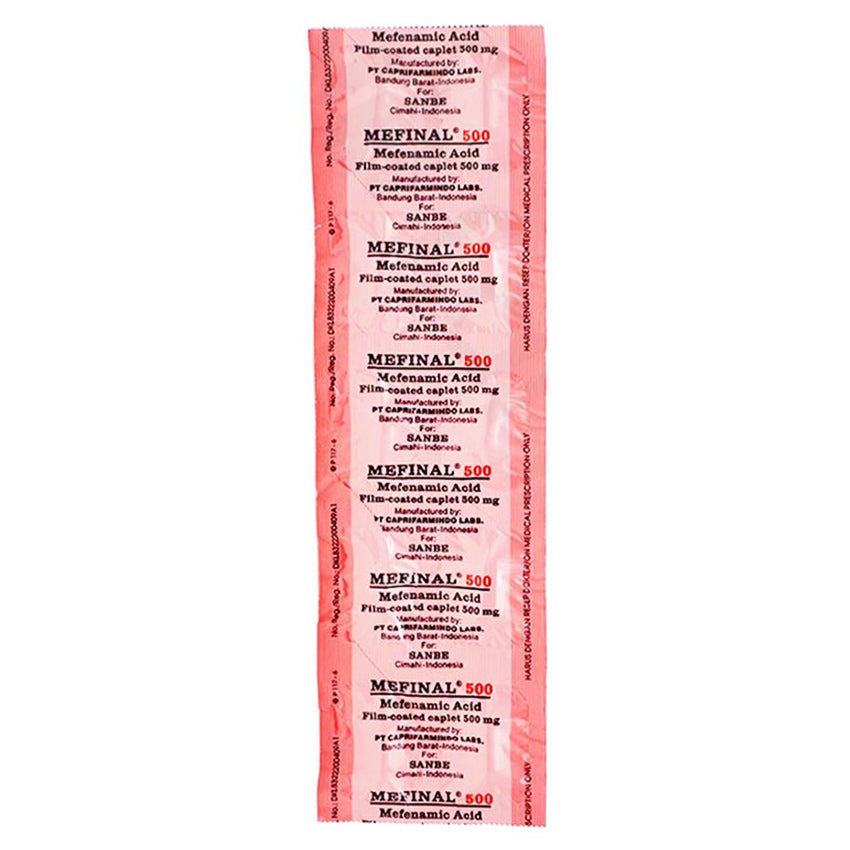 Mefinal Mefenamic Acid 500 mg Obat Pereda Nyeri - 10 Tablet