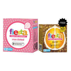 Gambar Fiesta Kondom Max Dotted - 3 Pcs | Free Fiesta Kondom Durian - 3 Pcs Kondom