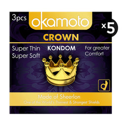 Gambar Okamoto Kondom Crown - 3 Pcs (5 Box) Kondom