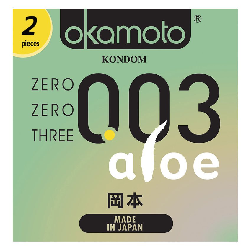 Okamoto Kondom Aloe - 2 Pcs + Okamoto Kondom Harmony - 3 Pcs