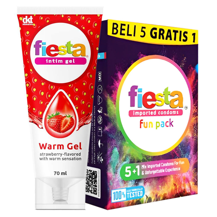 Perfect Duo - Fiesta Kondom Fun Pack + Lubricant Gel Warm