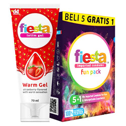 Gambar Perfect Duo - Fiesta Kondom Fun Pack + Lubricant Gel Warm Kondom