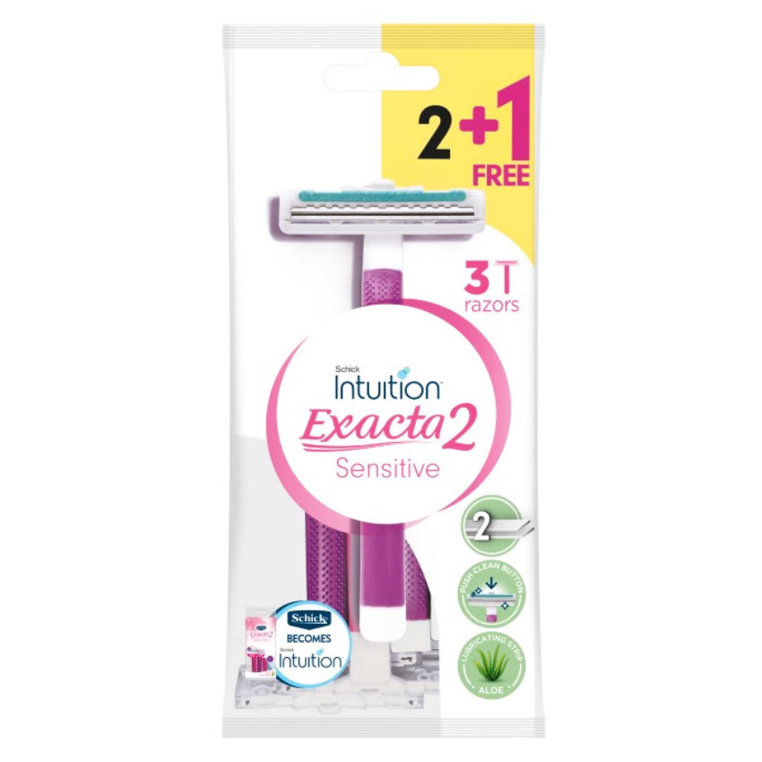 Gambar Schick Exacta 2 Sensitive for Women - 3 Razors Jenis Peralatan Cukur