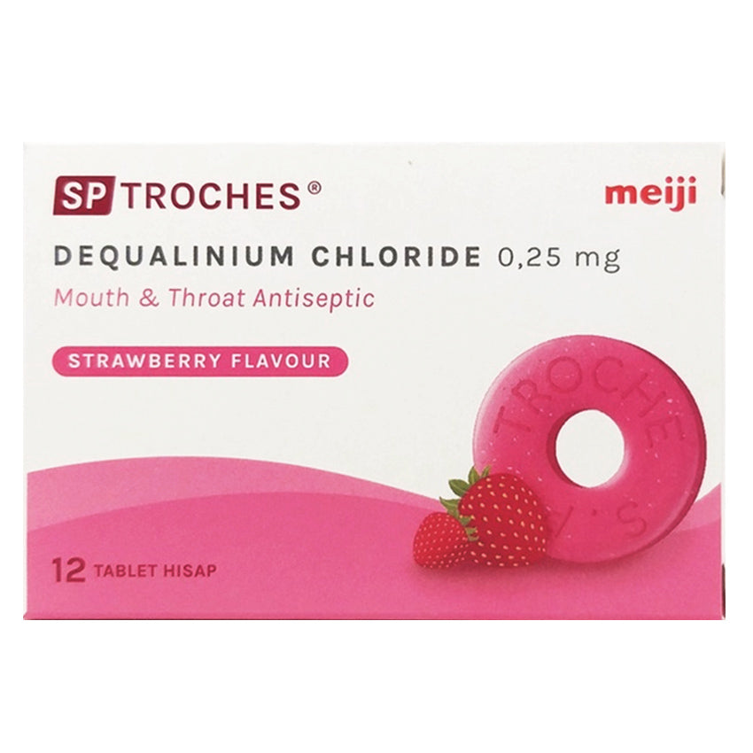 SP Troches Tablet Infeksi Mulut & Tenggorokan Rasa Strawberry - 12 Tablet