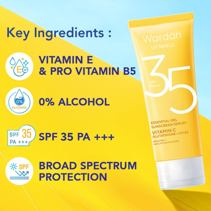 Gambar Wardah UV Shield Essential Sunscreen Gel SPF 30 - 40 mL Jenis Perawatan Wajah