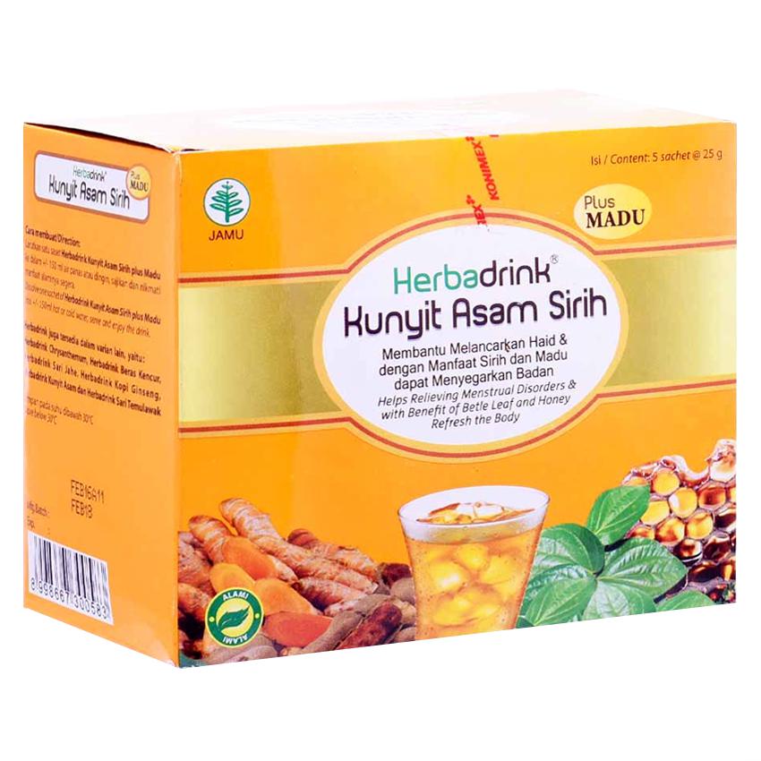 Gambar Herbadrink Kunyit Asam Sirih Plus Madu - 5 Sachets Jenis Perawatan Ms V