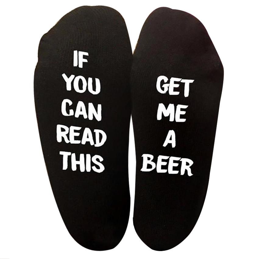 Gambar Kotton Kreme Beer Me Up Funny Unisex Socks - Black Jenis Pakaian Dalam Wanita
