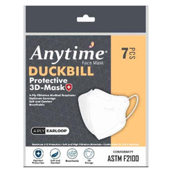 Gambar Anytime Duckbill Protective Mask 4 Ply Earloop Regular White - 7 Pcs Masker Kesehatan