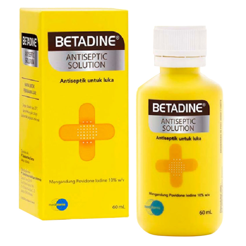 Gambar Betadine Antiseptic Solution Obat Luka Luar - 60 mL Suplemen Kesehatan
