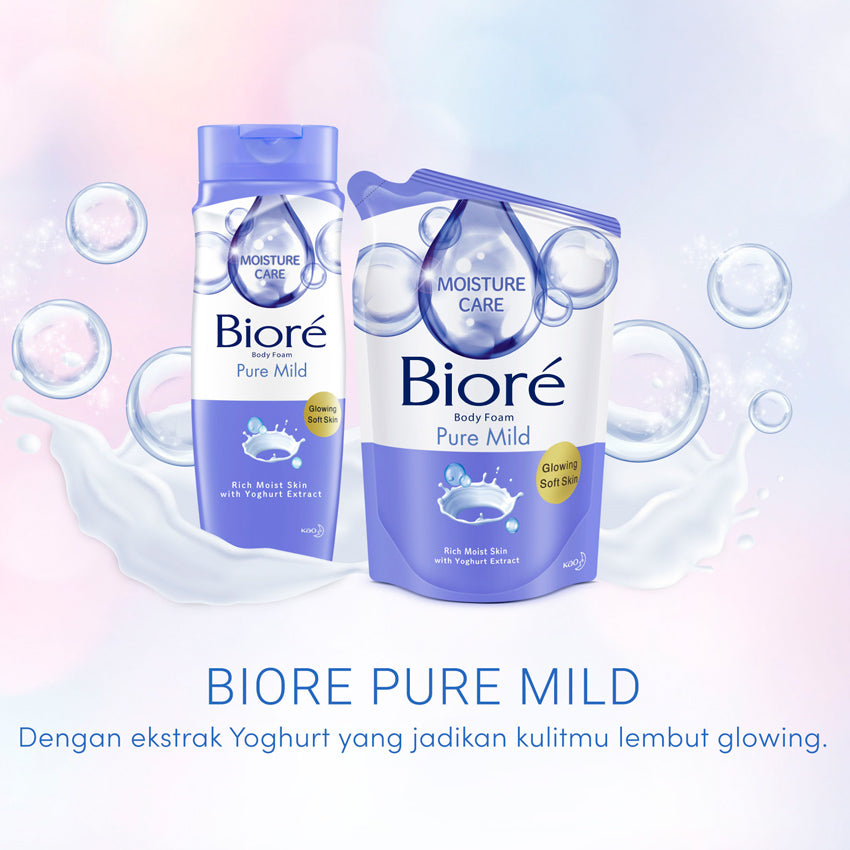 Biore Beauty Body Foam Pure Mild Pouch - 400 mL