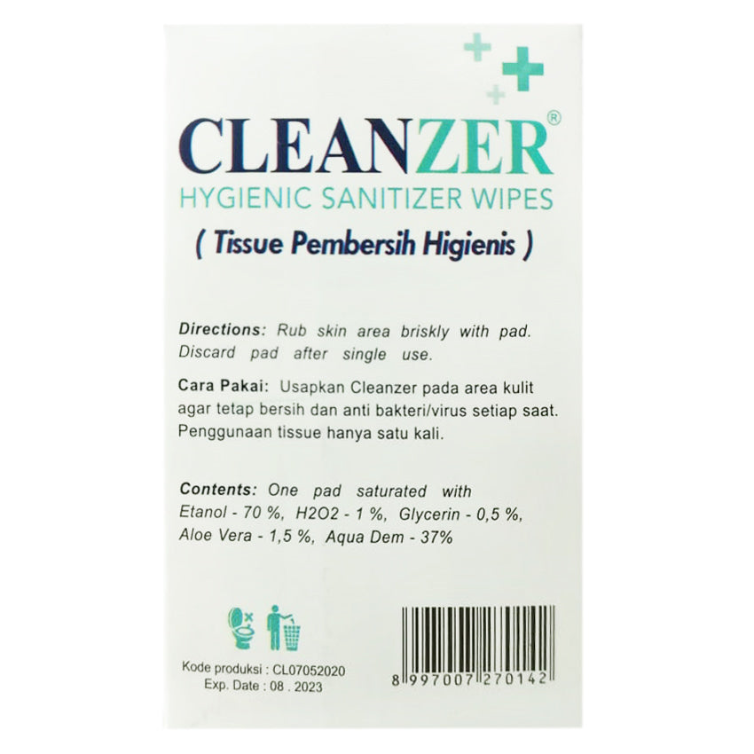Gambra Cleanzer Hygienic Sanitizer Wipes - 10 Sachets Jenis Perawatan Tubuh