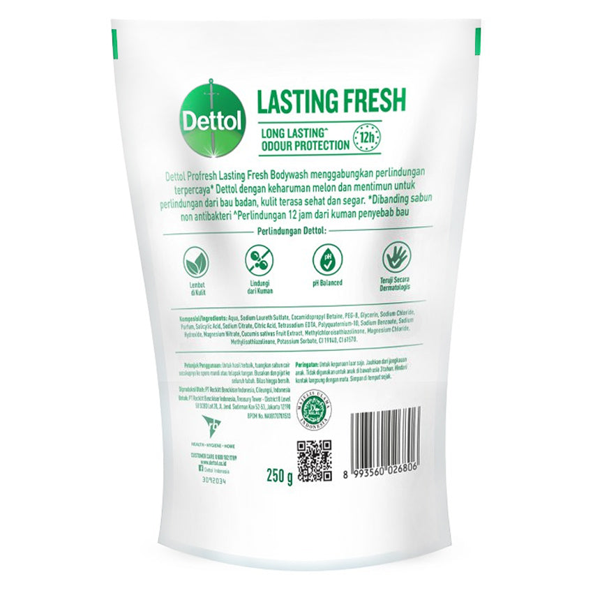 Dettol Body Wash Lasting Fresh Pouch - 410 gr