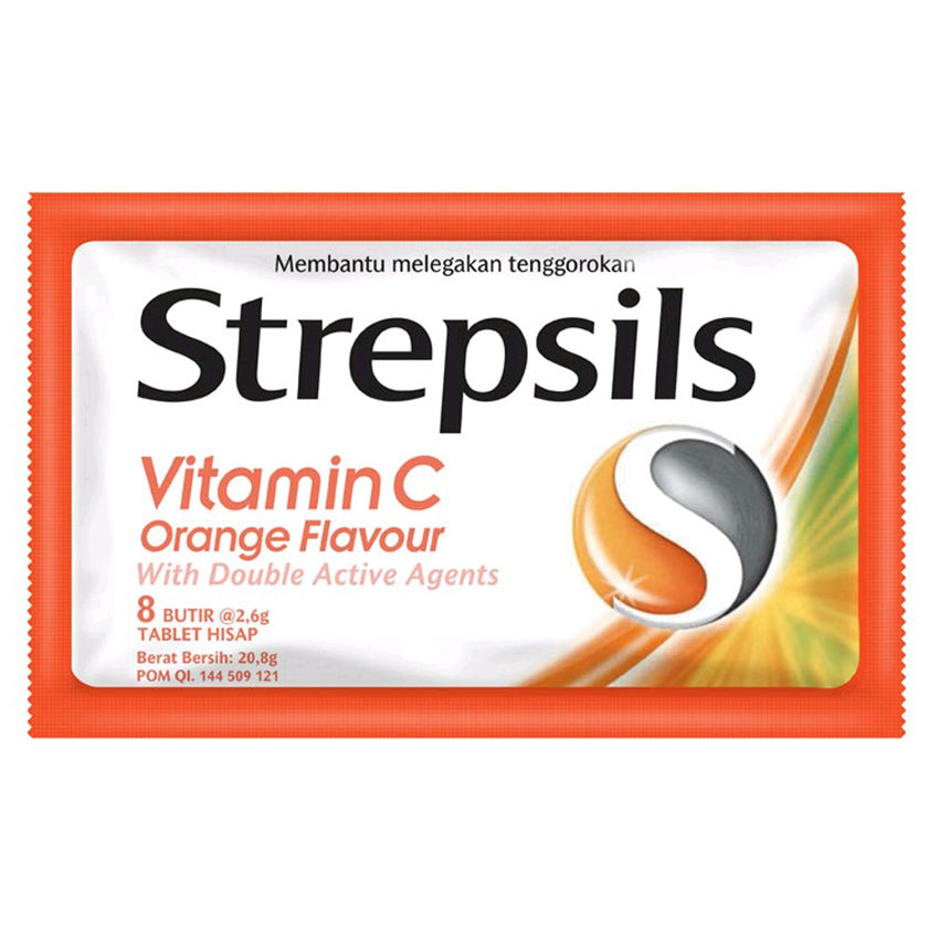 Strepsils Permen Pelega Tenggorokan Orange - 8 Butir
