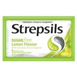 Gambar Strepsils Permen Pelega Tenggorokan Lemon - 8 Butir Suplemen Kesehatan