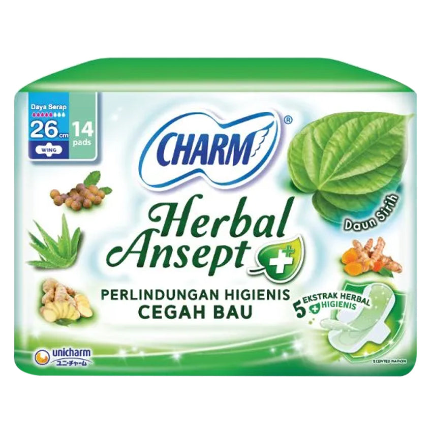 Gambar Charm Herbal Ansept Wing 26 cm - 14 Pads Jenis Perawatan Ms V