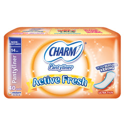 Gambar Charm Pantyliner Active Fresh Non Perfumed - 40 Pads Perawatan Ms V