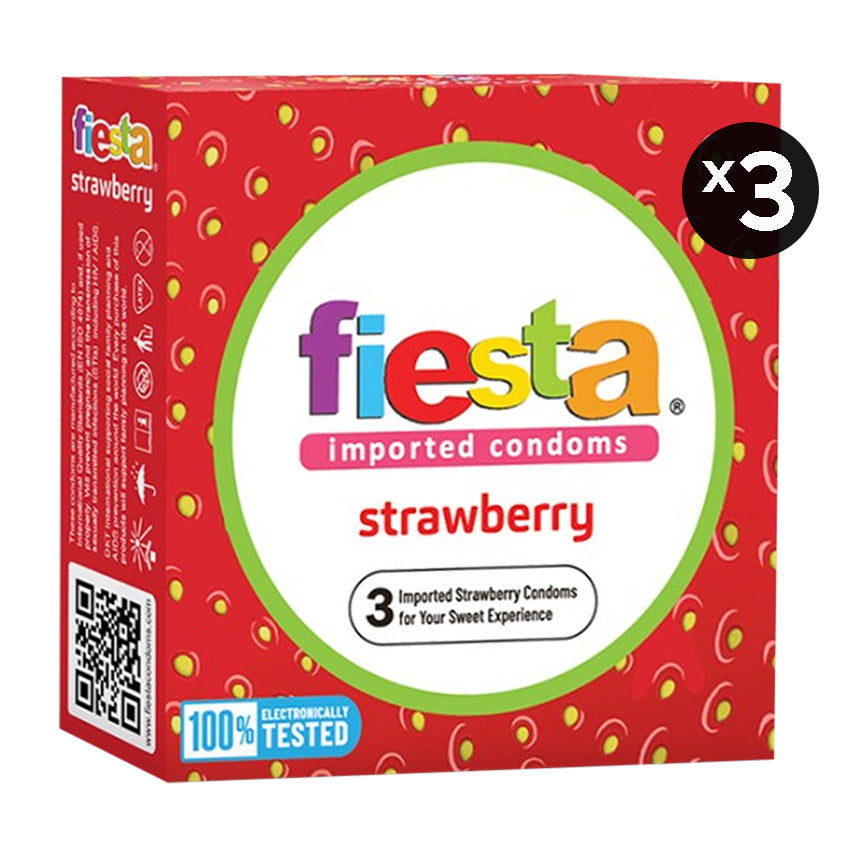 Gambar Fiesta Kondom Strawberry - 3 pcs (3 Box) Kondom
