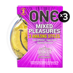 Gambar ONE® Kondom Mixed Pleasure 3 Pcs - 3 Box Kondom