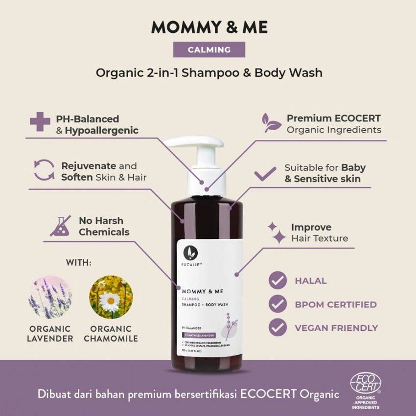 Eucalie Mommy & Me Organic Calming Shampoo & Body Wash - 100 mL