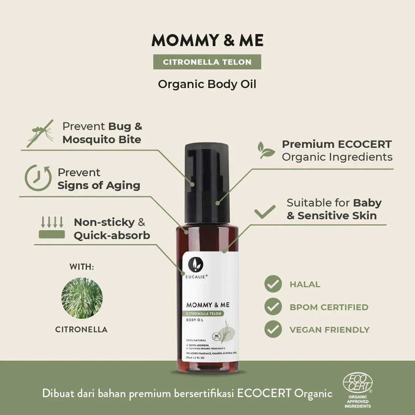 Eucalie Mommy & Me Citronella Telon Organic Body Oil - 50 mL