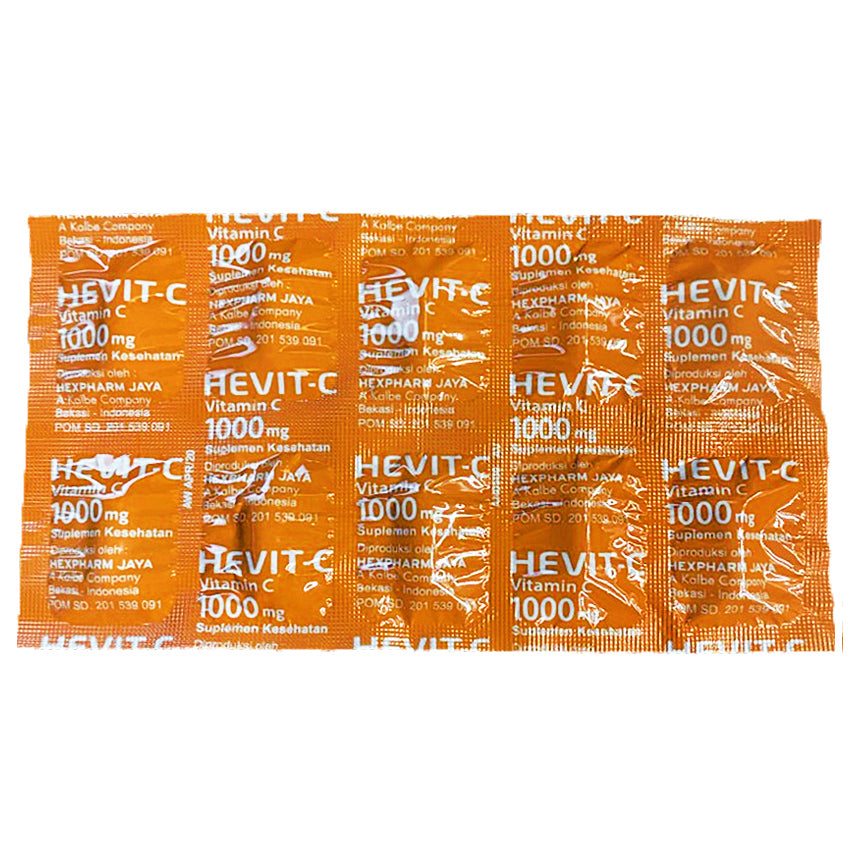 Gambar Hevit-C Vitamin C 1000 mg - 10 Kaplet Suplemen Kesehatan