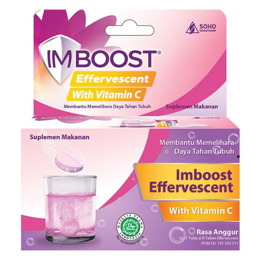 Imboost Effervescent Rasa Anggur - 8 Tablet