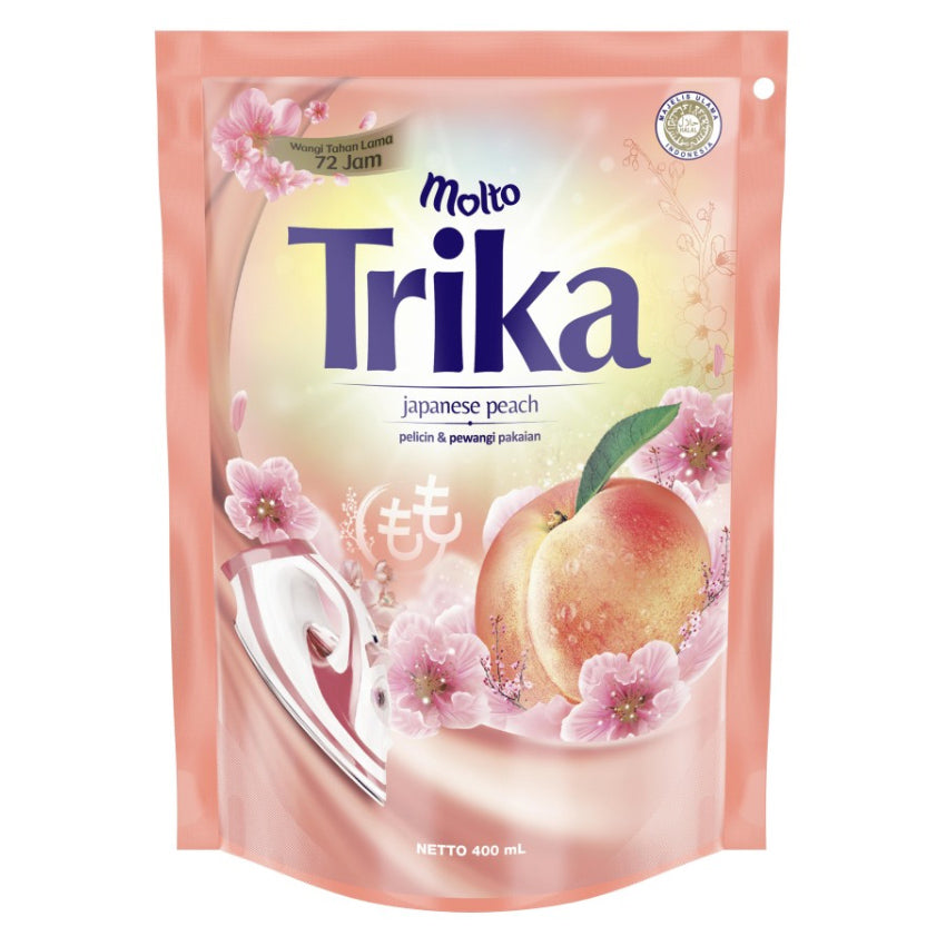 Gambar Molto Trika Japanese Peach Pelicin & Pewangi Pakaian Pouch - 400 mL Jenis Perlengkapan Rumah