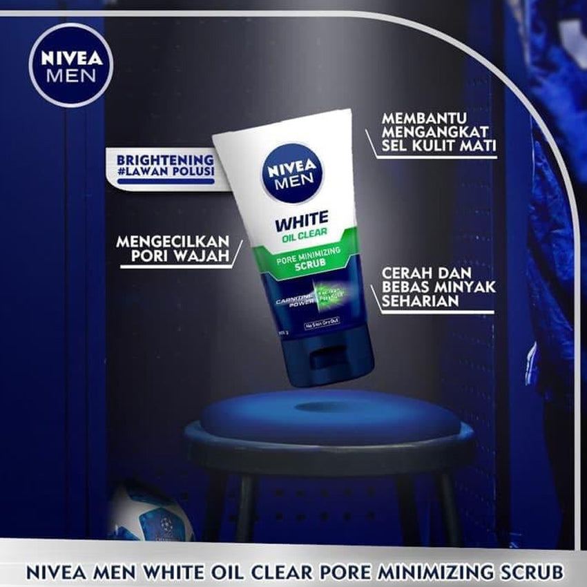 Nivea Men Bright Oil Clear Pore Minimizing Scrub - 100 mL