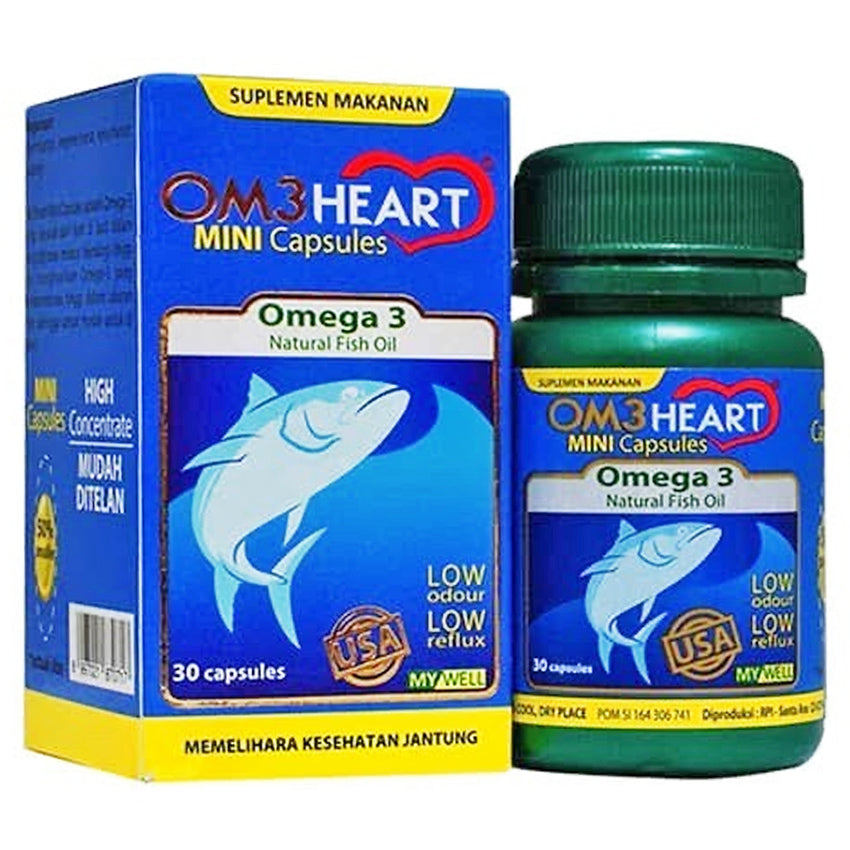 Gambar Om3heart Omega 3 Natural Fish Oil - 30 Tablet Suplemen Kesehatan