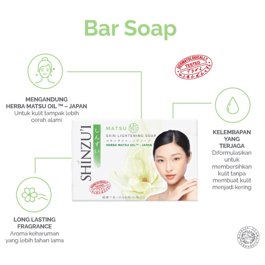 Gambar Shinzui Matsu Skin Lightening Bar Soap - 85 gr Jenis Perawatan Tubuh
