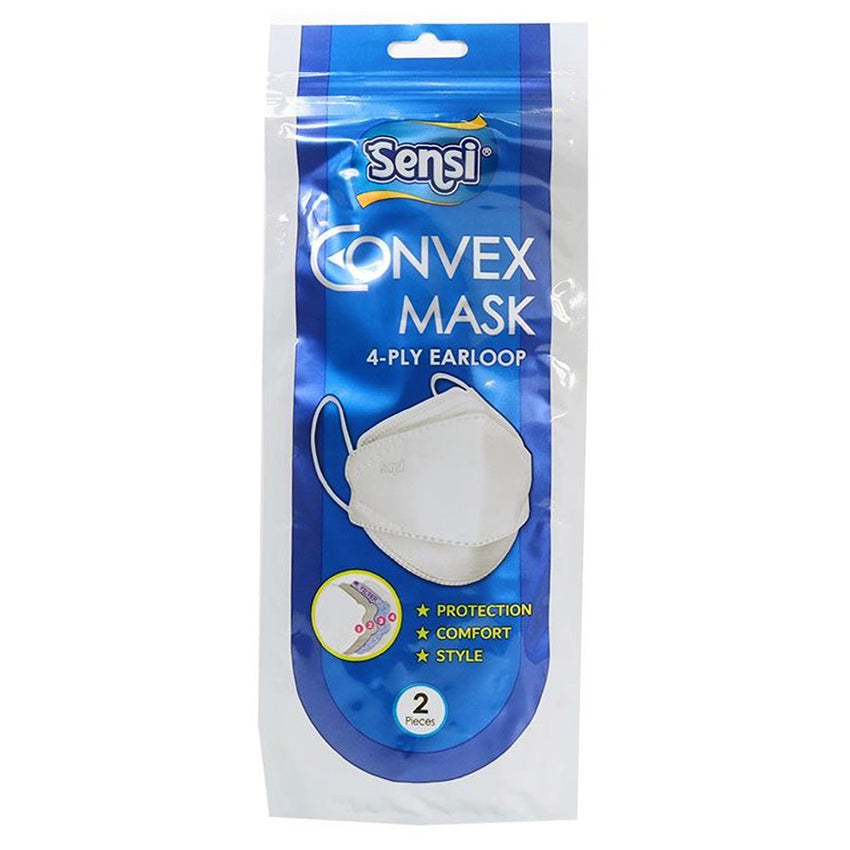 Sensi Convex Mask Earloop White - 2 Pcs