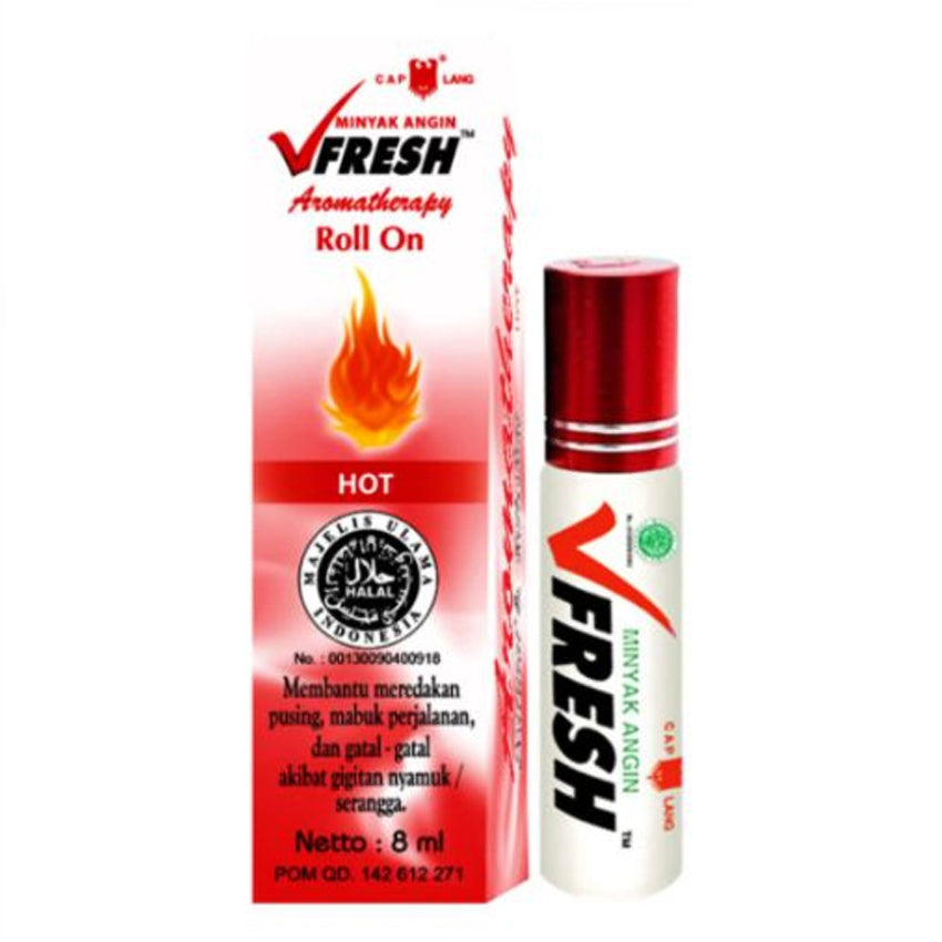 V-Fresh Minyak Angin Aromatherapy Hot - 8 mL