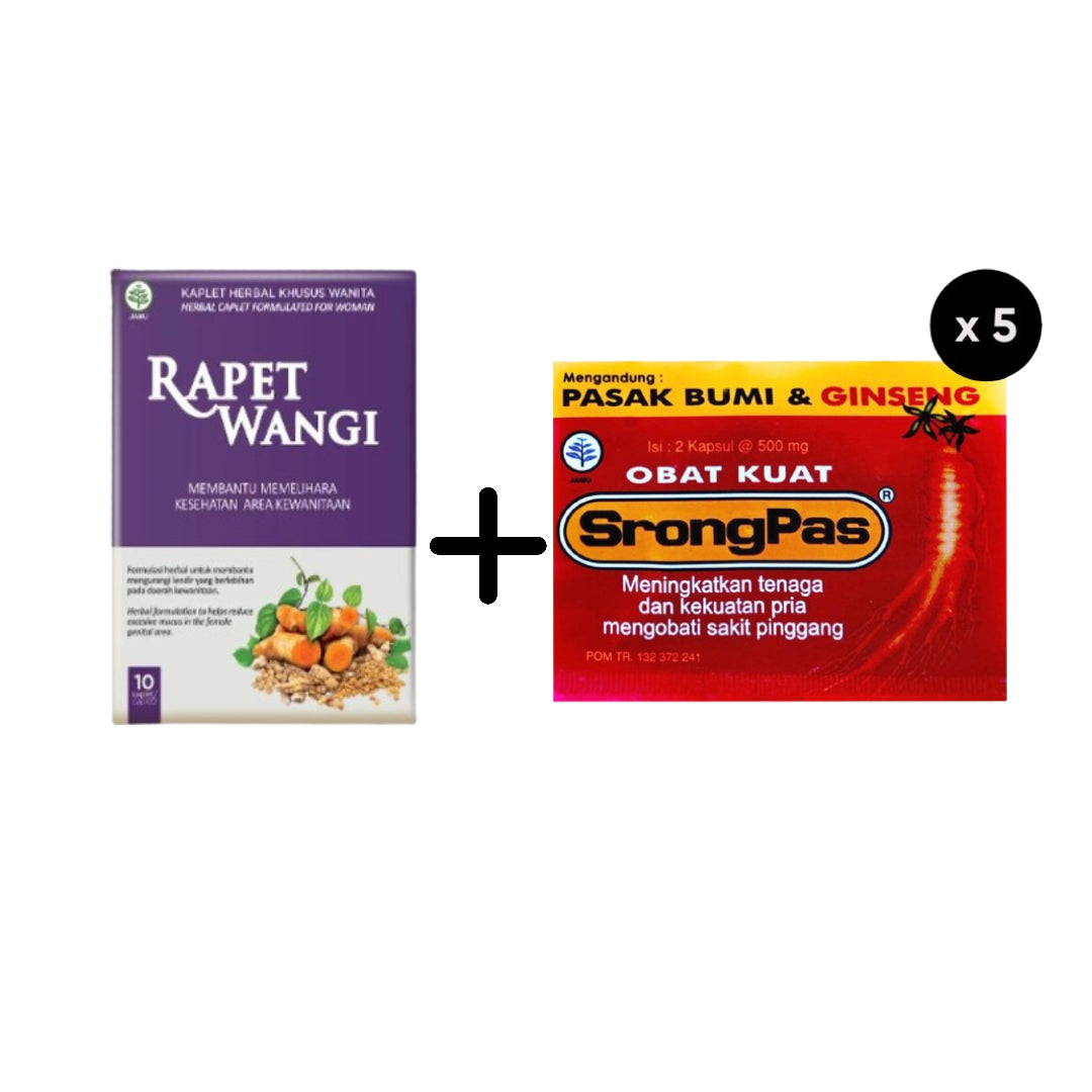 SrongPas + Rapet Wangi | Paket Pasutri Herbal Pria & Wanita - 10 Kaplet