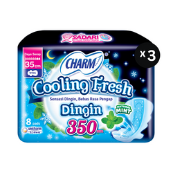 Gambar Pembalut Charm Cooling Fresh Night 35cm - 8 Pads Extra Comfort (3 Packs) Perawatan Ms V