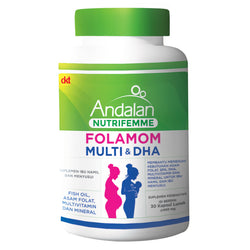 Gambar Andalan Nutrifemme Folamom Multi + DHA Suplemen Ibu Hamil - 30 Kapsul Suplemen Kehamilan & Menyusui