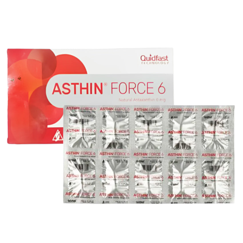 Asthin Force 6 Natural Astaxanthin 6mg Suplemen Kesehatan - 10 Kapsul