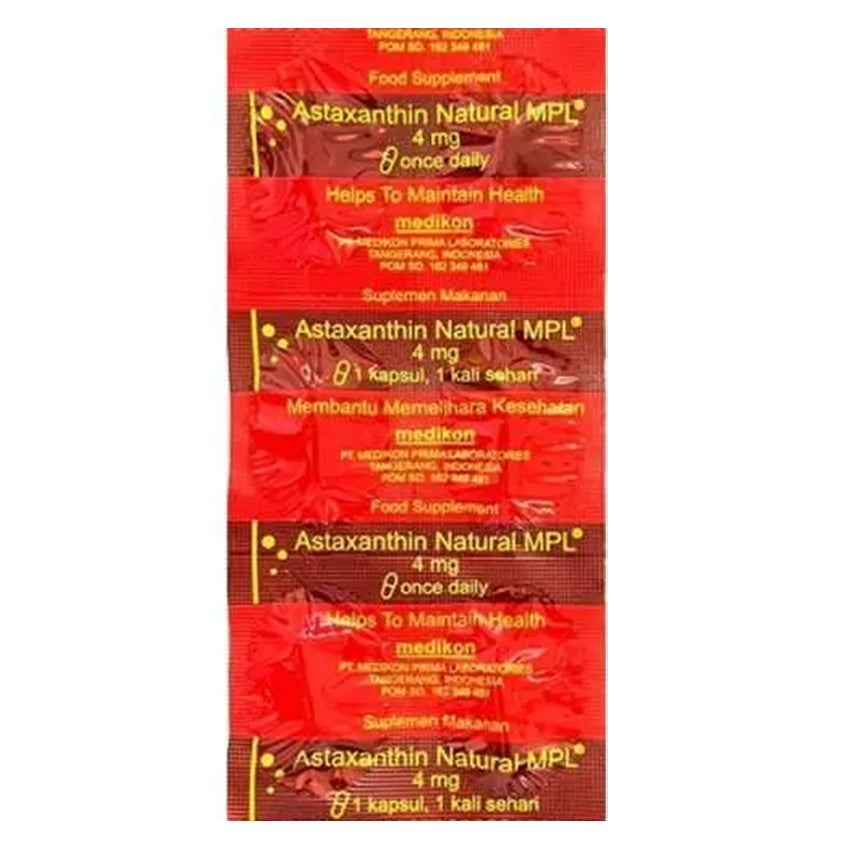 Astaxanthin Natural 4mg Suplemen Kesehatan - 6 Kapsul