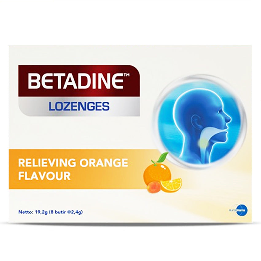Gambar Betadine Lozenges Relieving Orange Permen Pereda Tenggorokan - 8 Pcs Jenis Kesehatan